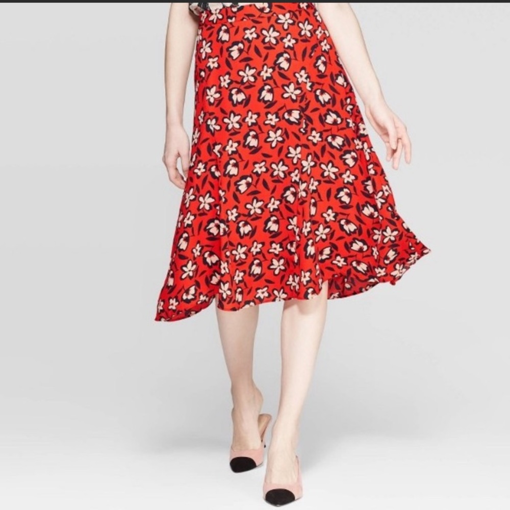 Who What Wear A-Line Floral Skirt